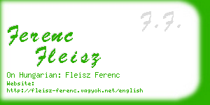 ferenc fleisz business card